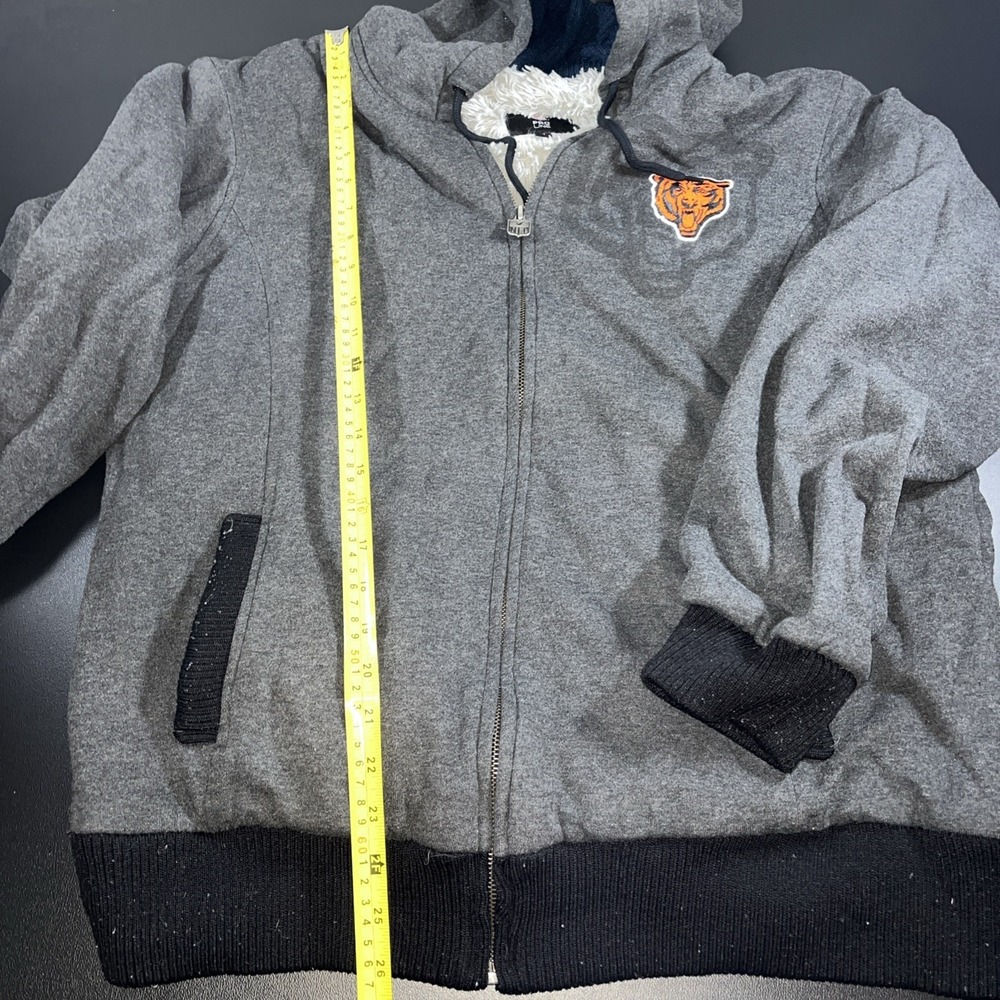 NFL Pro Line Hoodie Chicago Bears Full Zip Jacket Coat Sherpa-Lined Fleece XL - Picture 6 of 9